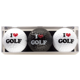 Tres bolas - motivo I Love Golf