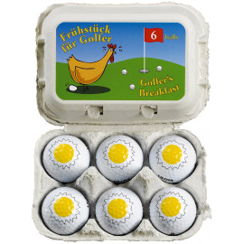 Caja de cartón con 6 huevos bolas